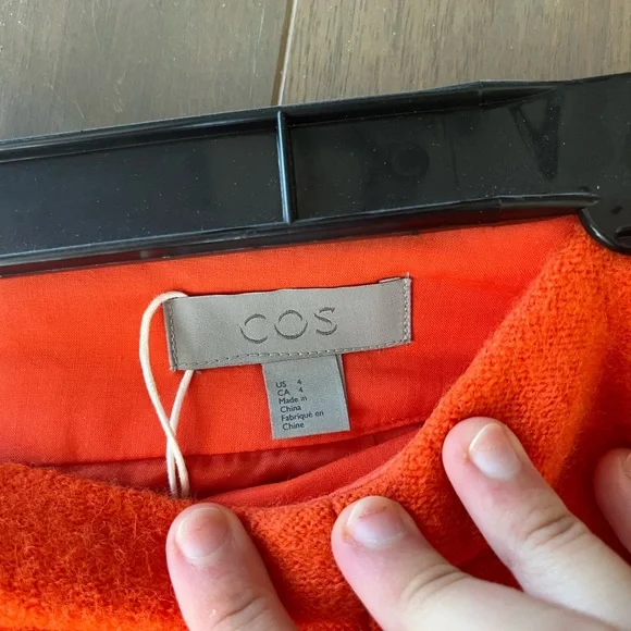 COS Vibrant Orange A-Line Skirt - Picture 2 of 2